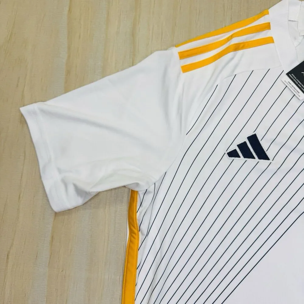 NEW LA Galaxy Adidas 24/25 Home Soccer Jersey White Mens Sz LG Slim Fit HZ6220